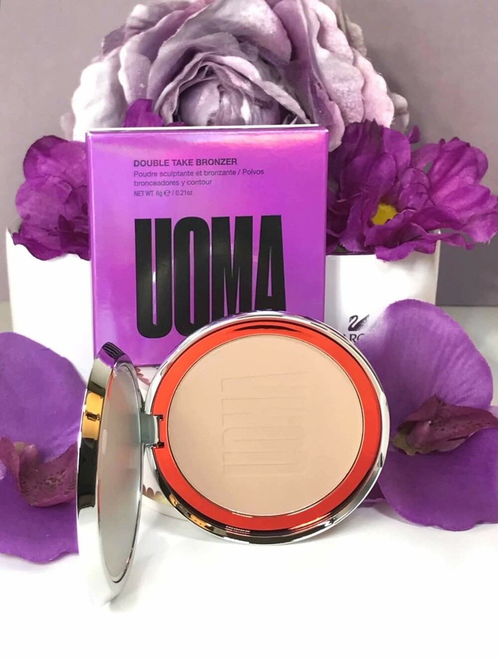 UOMA Beauty Double Take Sculpting & Bronzing Powder in White Pearl FAIR N *BNIB